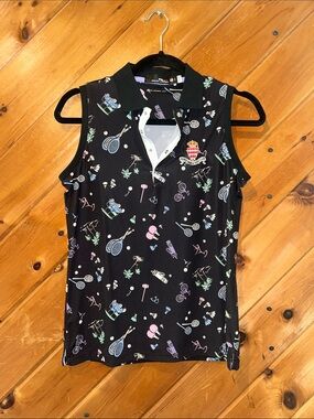 RLX Ralph Lauren Golf Tennis Bike Badminton Tailored Fit Sleeveless Polo Top